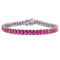 Julianna B Sterling Silver Created Ruby Tennis 7.25" Bracelet