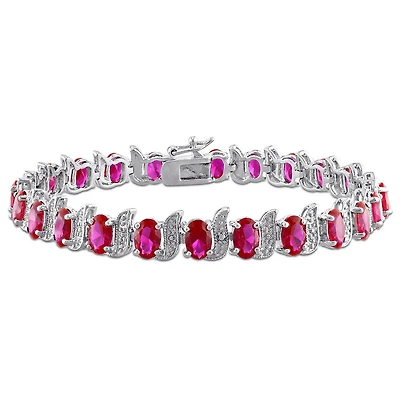 JULIANNA B Sterling Silver Created Ruby 7" Bracelet