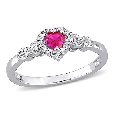 JULIANNA B Sterling Silver Created Ruby & White Sapphire Ring