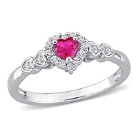 JULIANNA B Sterling Silver Created Ruby & White Sapphire Ring