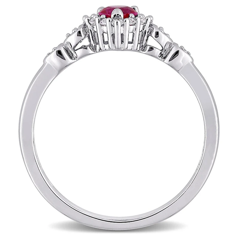 JULIANNA B Sterling Silver Created Ruby & White Sapphire Ring