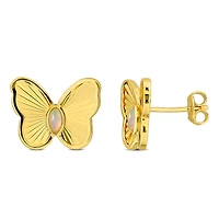 Julianna B Yellow Plated Sterling Silver Opal Butterfly Earrings