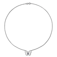 Julianna B Sterling Silver Created Sapphire Butterfly 17" Pendant