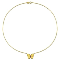 Julianna B Yellow Plated Sterling Silver Amethyst Butterfly 17" Pendant