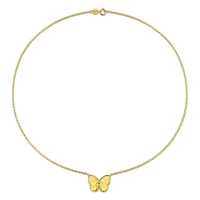 Julianna B Yellow Plated Sterling Silver Peridot Butterfly 17" Pendant