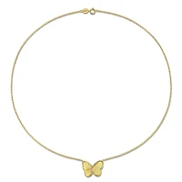 Julianna B Yellow Plated Sterling Silver Opal Butterfly 17" Pendant