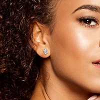 Julianna B Sterling Silver Created White Sapphire Earring & 18" Pendant Set