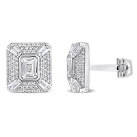 Julianna B Sterling Silver Created White Sapphire Cufflinks