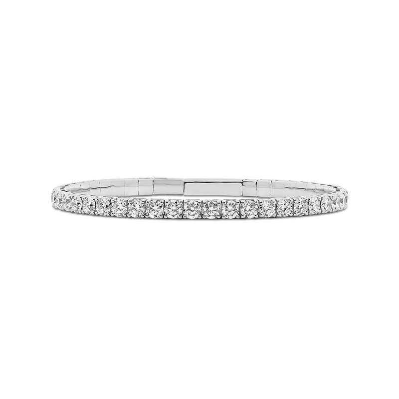 New Brilliance 5.00CTW Lab Grown Diamond Flexible Bangle in 10K White Gold