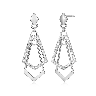Elle "Art Deco" Cubic Zirconia Post Earrings