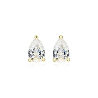 Reign 18K Gold Plated Pear Cubic Zirconia Stud Earrings
