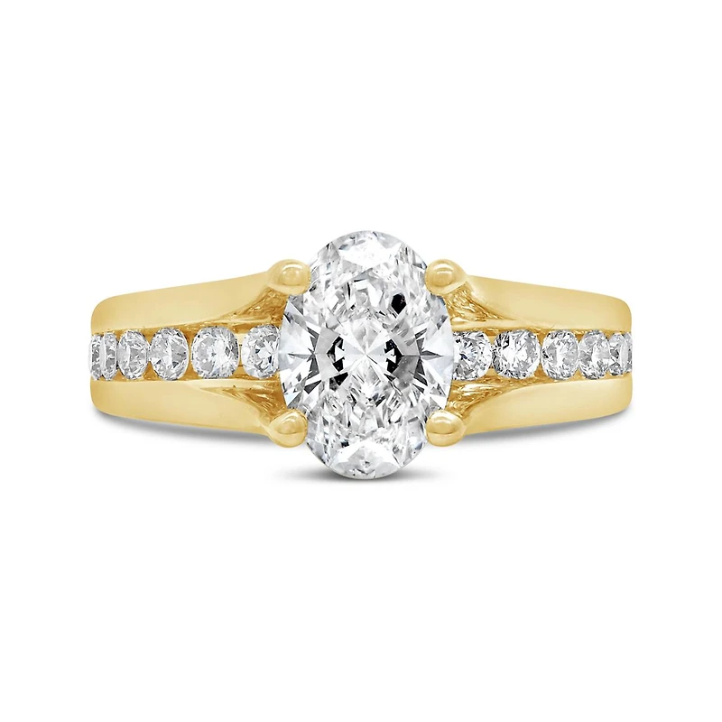 New Brilliance Lab Grown 2.00CTW Oval Cut Diamond Bridal Ring in 14K Yellow Gold