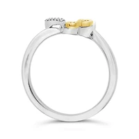 Diamond Heart Promise Ring in Sterling Silver and 10K Yellow Gold
