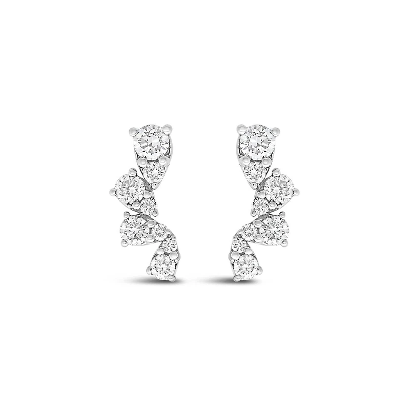 New Brilliance Lab Grown 0.70CTW Diamond Earrings in 10K White Gold