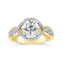 Charmed Lab Grown 1.74CTW Diamond Bridal Ring in 14K Yellow and White Gold