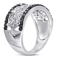 JULIANNA B 0.15CTW Black & White Diamond Fashion Ring Sterling Silver