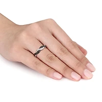 Julianna B 0.10CTW Black & White Diamond Fashion Ring Sterling Silver