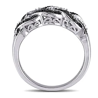 JULIANNA B 0.16CTW Black & White Diamond Fashion Ring Sterling Silver