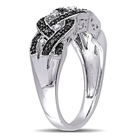 JULIANNA B 0.16CTW Black & White Diamond Fashion Ring Sterling Silver
