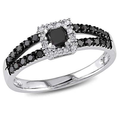 Julianna B 0.51CTW Black & White Diamond Fashion Ring 10K Gold