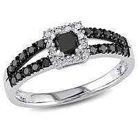 Julianna B 0.51CTW Black & White Diamond Fashion Ring 10K Gold
