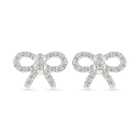 0.23CTW Diamond Bow Stud Earrings in 10K White Gold