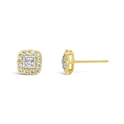 New Brilliance Lab Grown 0.50CTW Diamond Earrings in 10K Yellow Gold