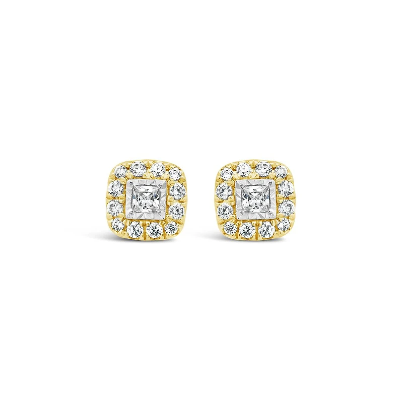 New Brilliance Lab Grown 0.50CTW Diamond Earrings in 10K Yellow Gold