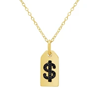 Black Diamond Dollar Sign Vermeil Pendant