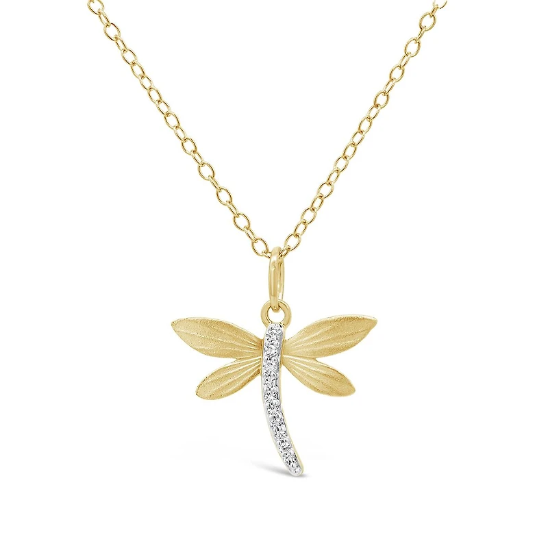 Bella Moda Diamond Dragonfly Vermeil Pendant