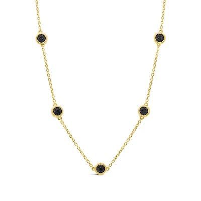 Bella Moda 0.10CTW Black Diamond Vermeil Necklace