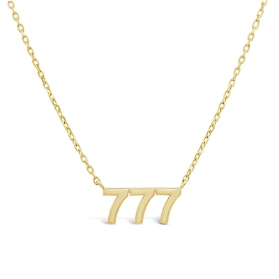 10K Yellow Gold "777" 17" Necklace