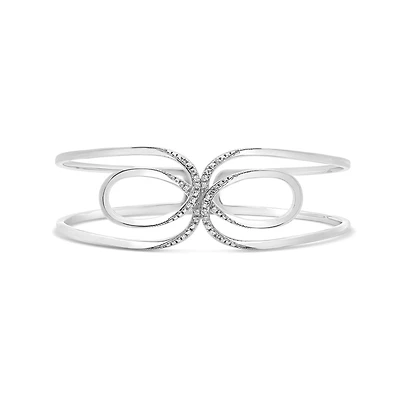 0.10CTW Diamond Cuff Bracelet in Sterling Silver