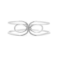 0.10CTW Diamond Cuff Bracelet in Sterling Silver