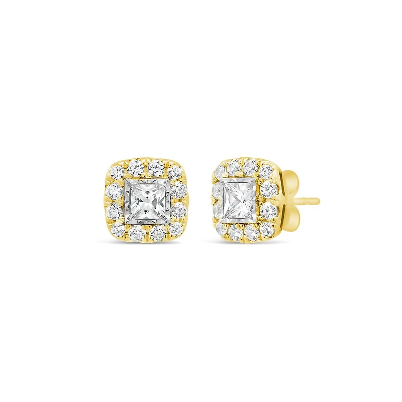 New Brilliance Lab Grown 1.00CTW Diamond Earrings in 10K Yellow Gold