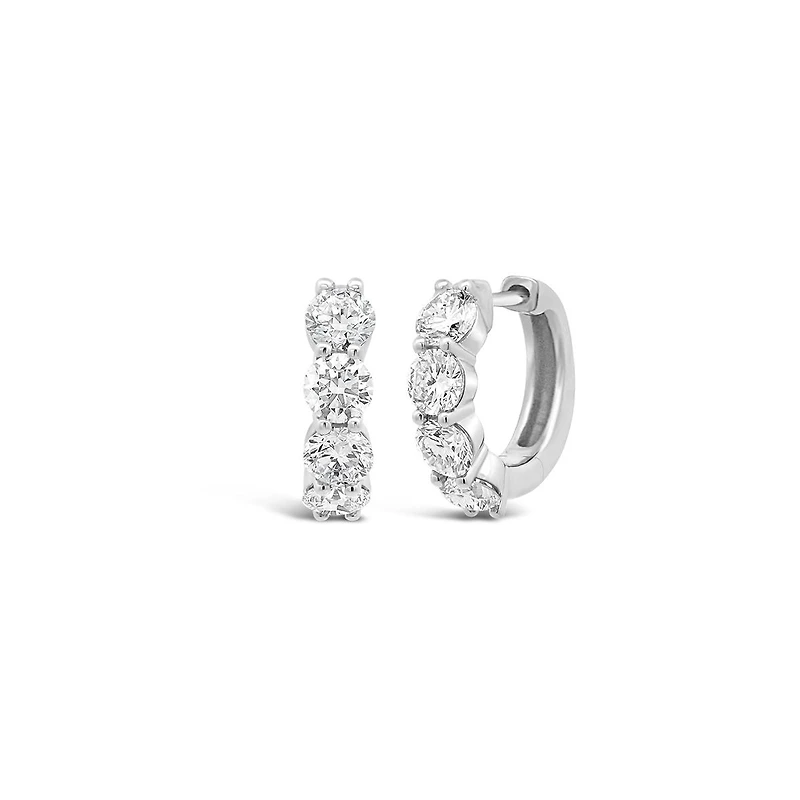 New Brilliance Lab Grown 2.00CTW Diamond Hoop Earrings in 10K White Gold