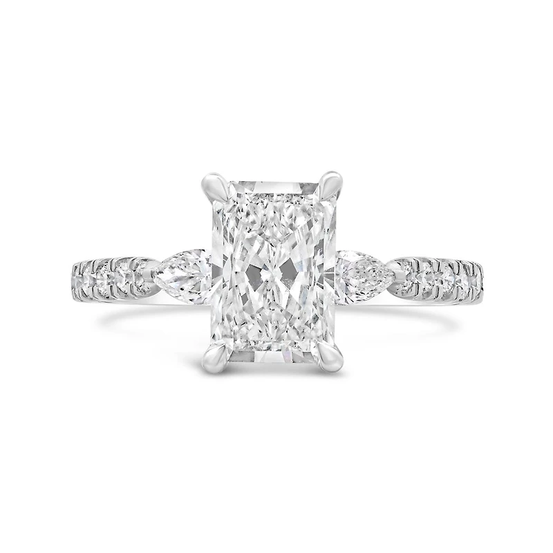 New Brilliance Lab Grown 2.50CTW Radiant Cut Diamond Ring in 14K White Gold