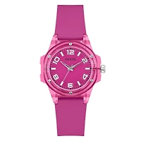Guess Women's Transparent Pink Mini Hype Watch
