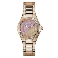 Guess Women's Rose Gold Tone Crystal Sangria Watch