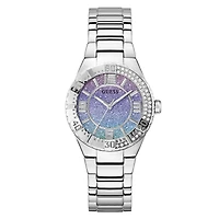 Guess Women's Silver Tone Crystal Sangria Watch