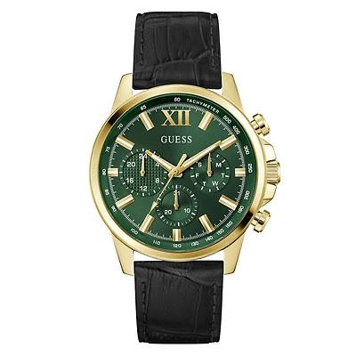 Guess Men's Gold Tone Green Dial Walker Watch