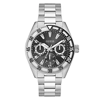 Guess Men's Silver Tone Letterman Watch