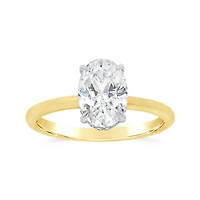 New Brilliance Lab Grown 2.07CTW Oval Diamond Solitaire Ring in 14K Yellow Gold