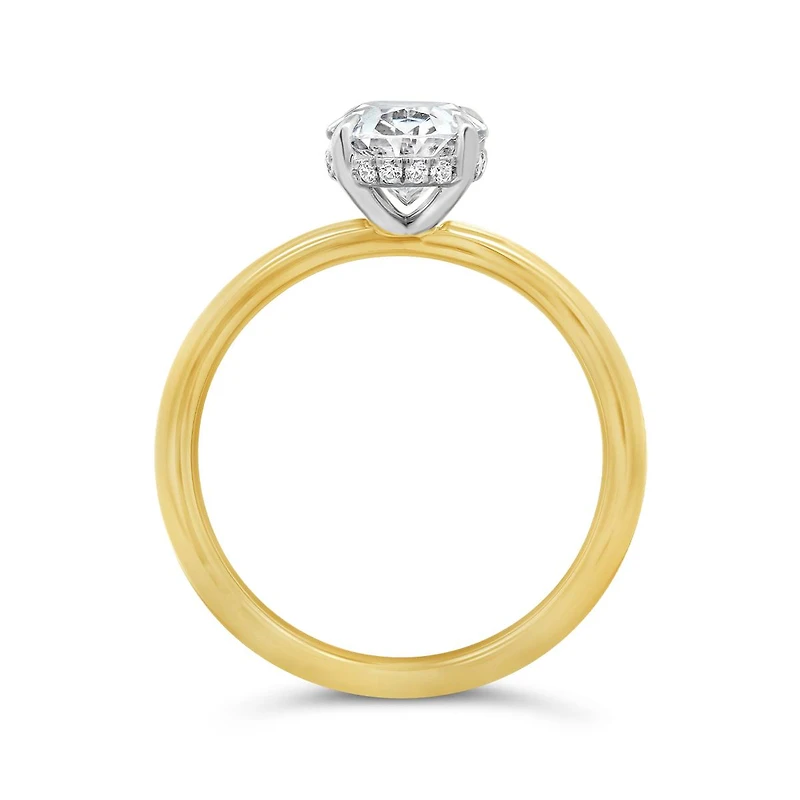 New Brilliance Lab Grown 2.07CTW Oval Diamond Solitaire Ring in 14K Yellow Gold