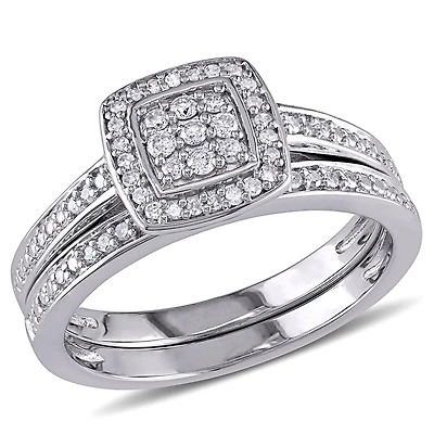 Julianna B 1.10CTW Diamond Bridal Set Sterling Silver