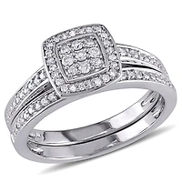 Julianna B 1.10CTW Diamond Bridal Set Sterling Silver