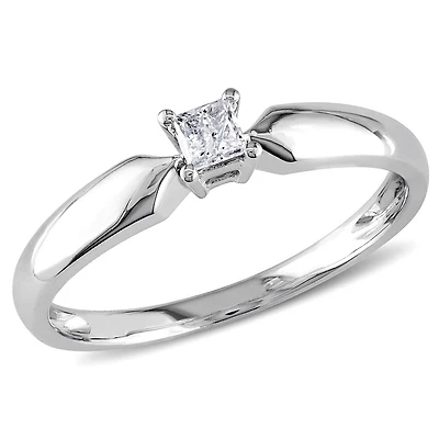 Julianna B 0.10CT Diamond Solitaire Ring 10K White Gold