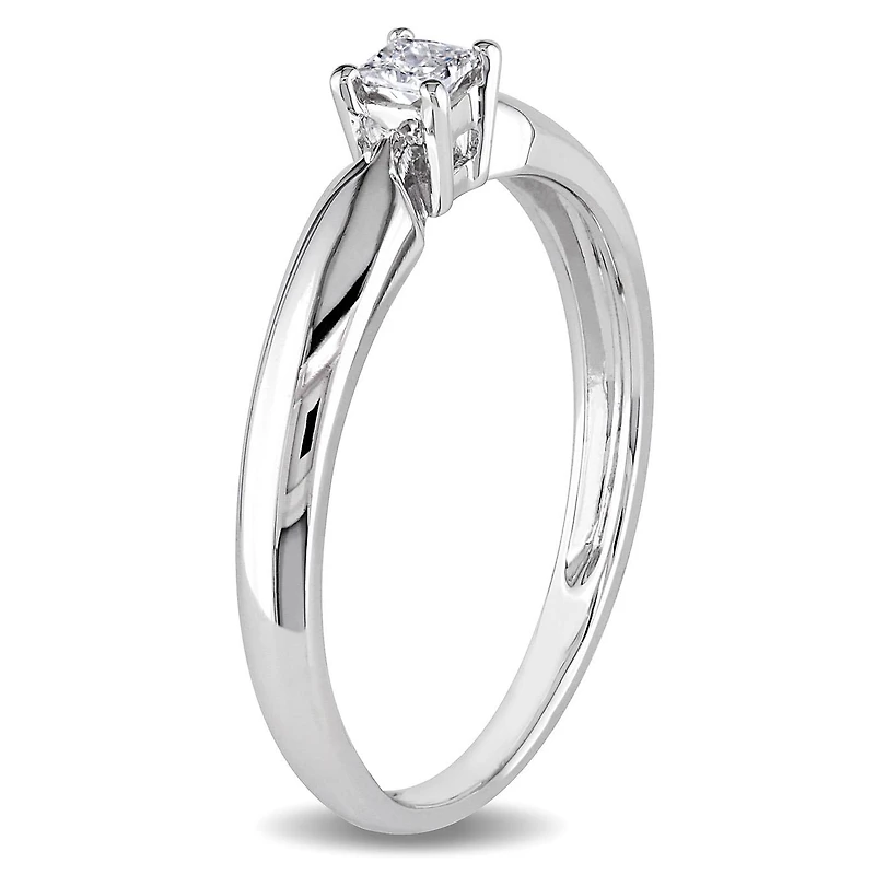 Julianna B 0.10CT Diamond Solitaire Ring 10K White Gold