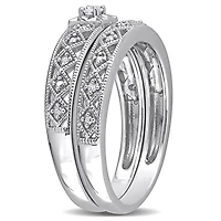 Julianna B 0.10CTW Diamond Bridal Set Sterling Silver
