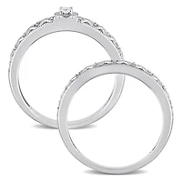 Julianna B 0.10CTW Diamond Bridal Set Sterling Silver